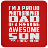 Proud Photographer Dad Of Awesome Son - Drink Coaster