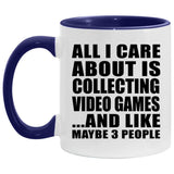 All I Care About Is Collecting Video Games - 11oz Accent Mug Purple