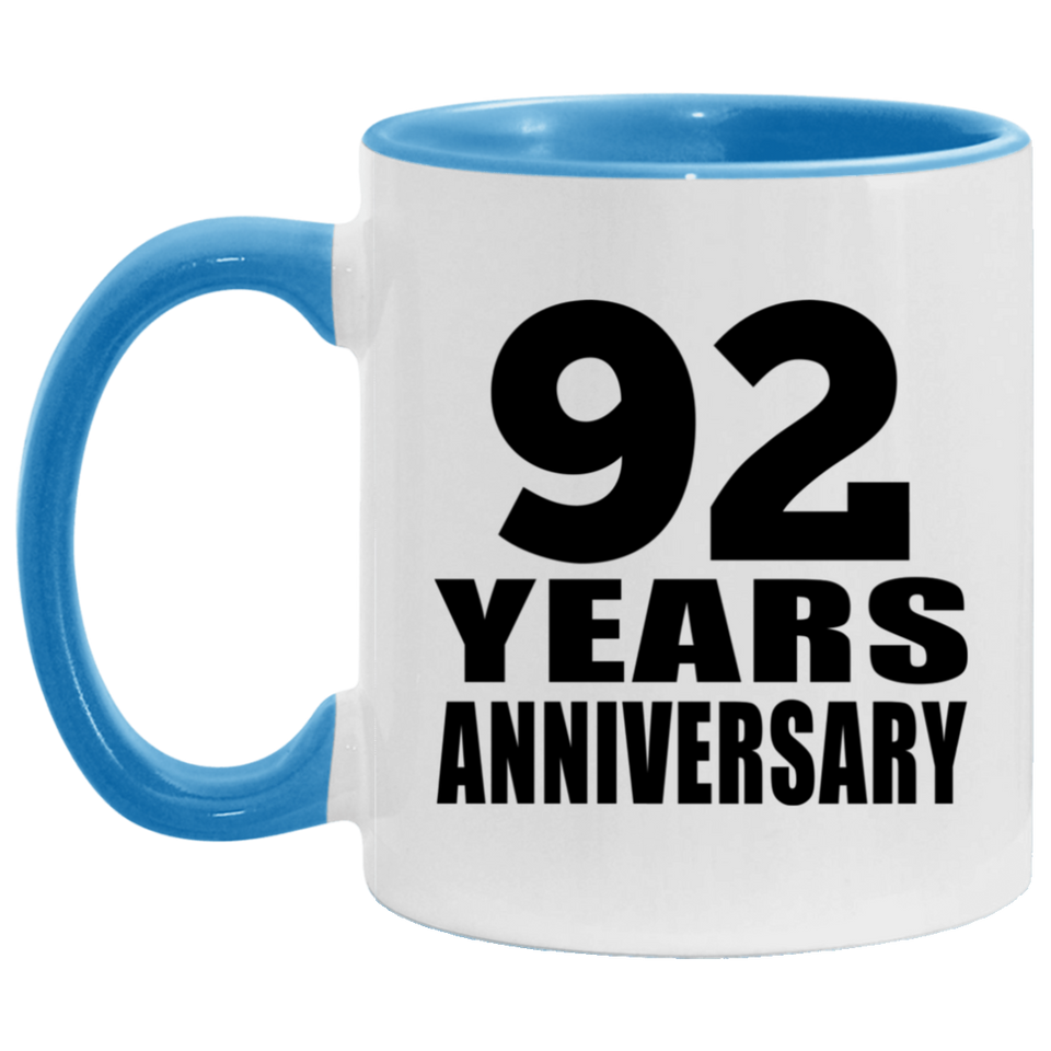 92nd Anniversary 92 Years - 11oz Accent Mug Blue