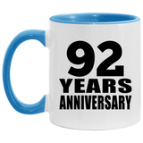92nd Anniversary 92 Years - 11oz Accent Mug Blue
