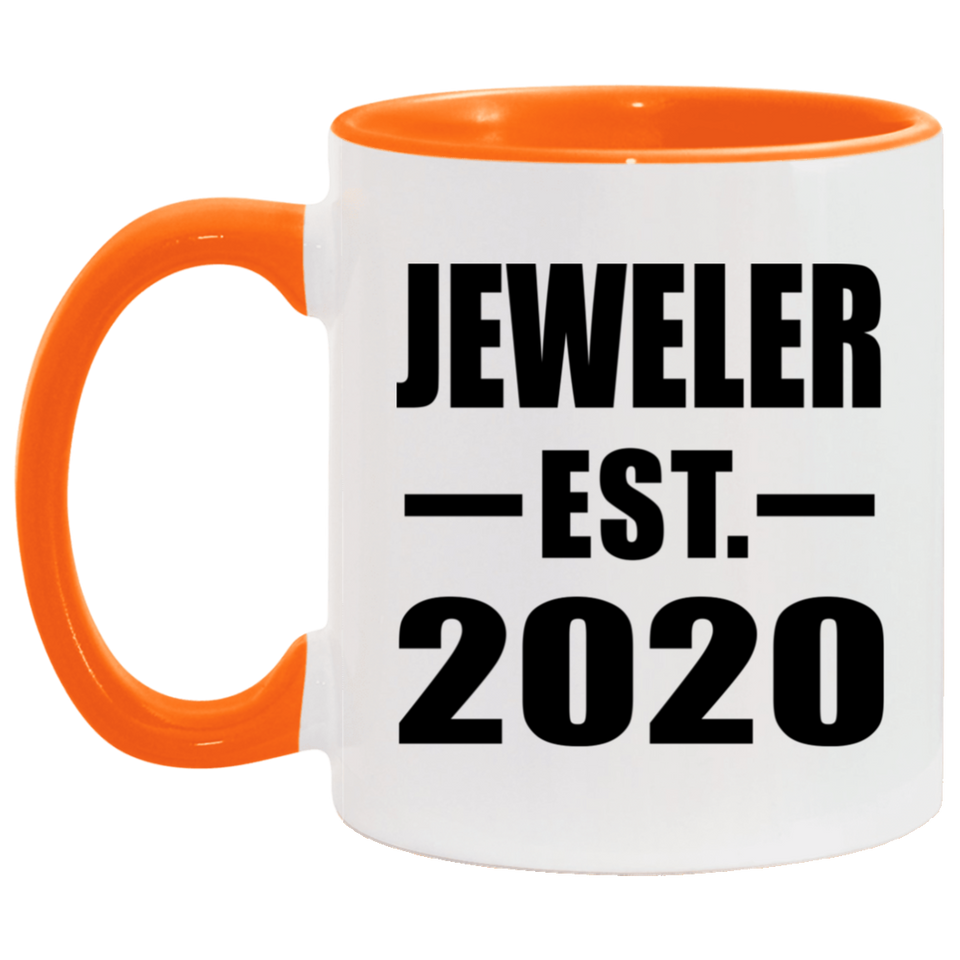 Jeweler Established EST. 2020 - 11oz Accent Mug Orange