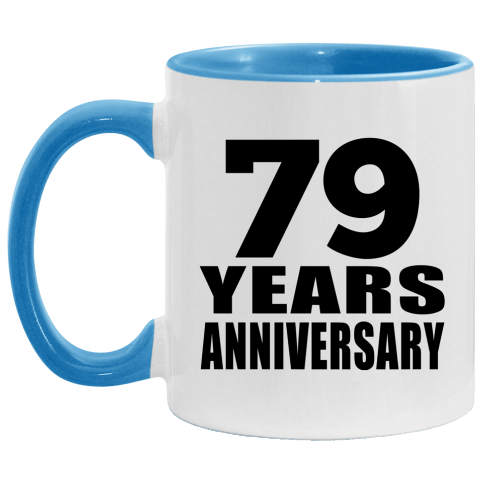 79th Anniversary 79 Years - 11oz Accent Mug Blue