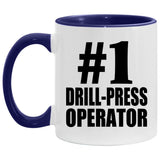 Number One #1 Drill-Press Operator - 11oz Accent Mug Purple