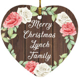 Merry Christmas Lynch Family - Heart Ornament A