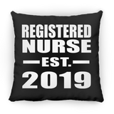 Registered Nurse Established EST. 2019 - Throw Pillow Black