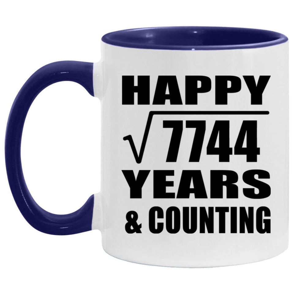 Happy 88th Anniversary Square Root of 7744 Years & Counting - 11oz Accent Mug Purple