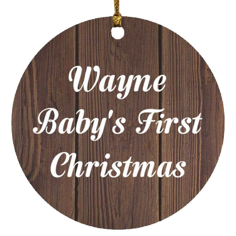 Wayne Baby's First Christmas - Circle Ornament D