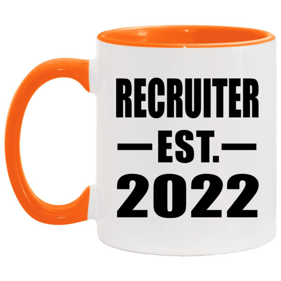 Recruiter Established EST. 2022 - 11oz Accent Mug Orange