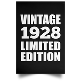 96th Birthday Vintage 1928 Limited Edition - Poster Portrait