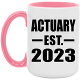 Actuary Established EST. 2023 - 15oz Accent Mug Pink