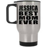 Jessica Best Mom Ever - Silver Travel Mug