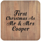 First Christmas As Mr & Mrs Cooper - Drink Coaster C