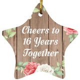 16th Anniversary Cheers To 16 Years Together - Star Ornament B