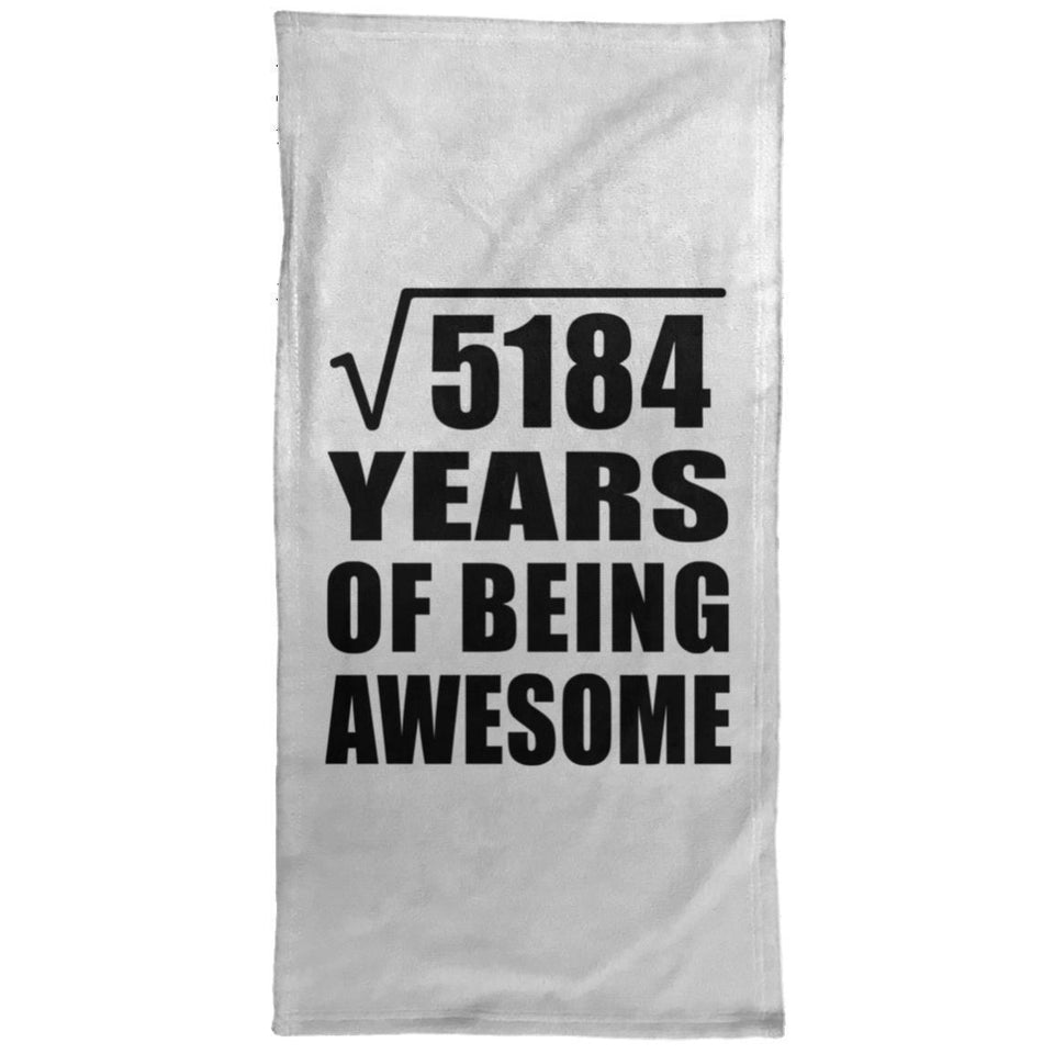 72nd Birthday Square Root of 5184 Years of Being Awesome - Hand Towel