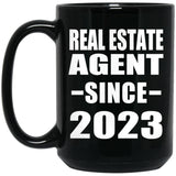 Real Estate Agent Since 2023 - 15oz Coffee Mug Black