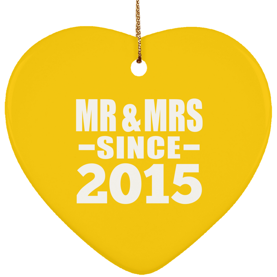 9th Anniversary Mr & Mrs Since 2015 - Heart Ornament