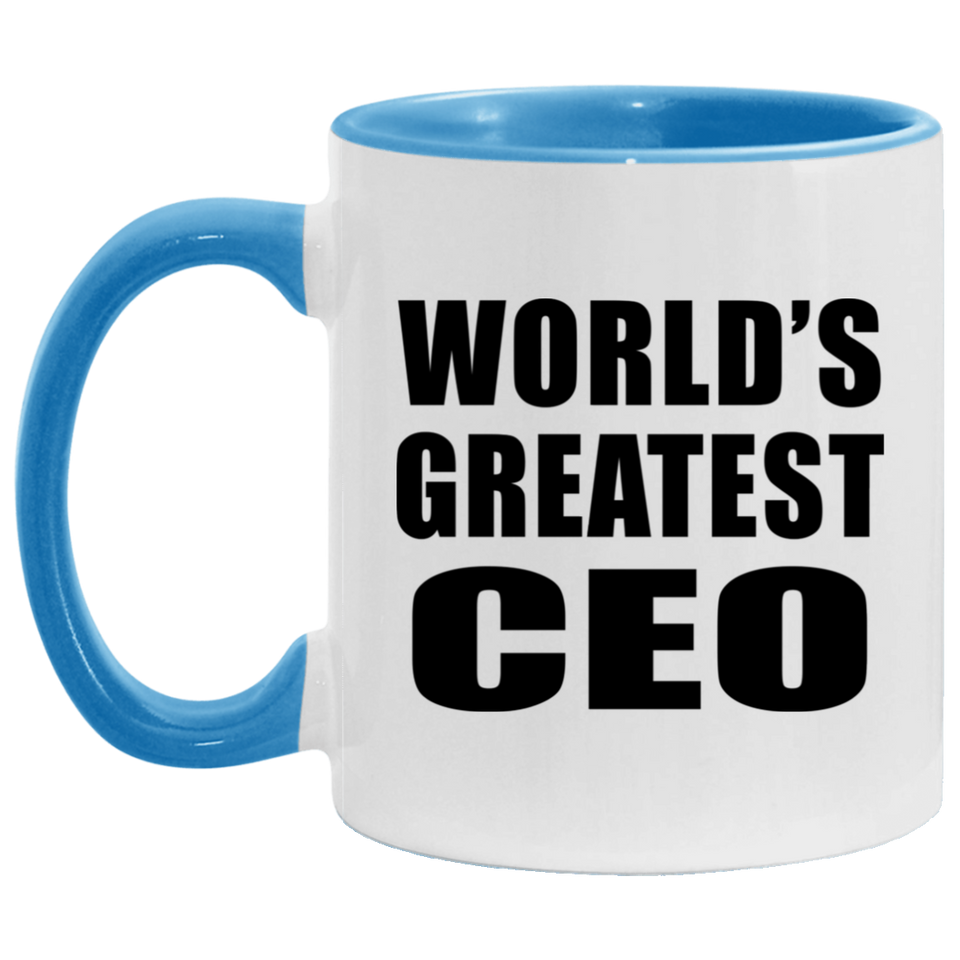 World's Greatest CEO - 11oz Accent Mug Blue