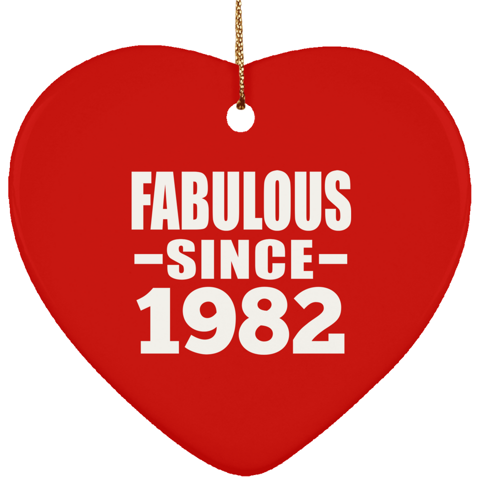 42nd Birthday Fabulous Since 1982 - Heart Ornament