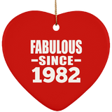 42nd Birthday Fabulous Since 1982 - Heart Ornament