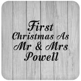 First Christmas As Mr & Mrs Powell - Drink Coaster F