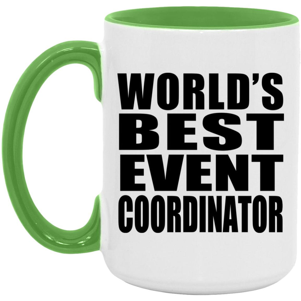 World's Best Event Coordinator - 15oz Accent Mug Green