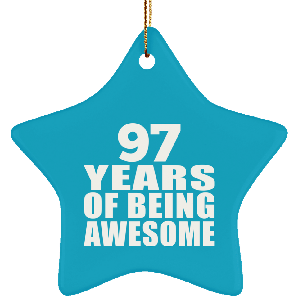 97th Birthday 97 Years Of Being Awesome - Star Ornament