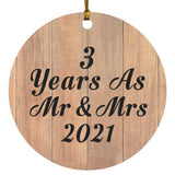 3 Years As Mr & Mrs 2021 - Circle Ornament C