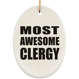 Most Awesome Clergy - Oval Ornament