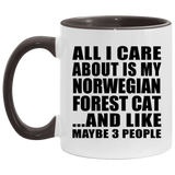 All I Care About Is My Norwegian Forest Cat - 11oz Accent Mug Black