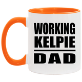Working Kelpie Dad - 11oz Accent Mug Orange