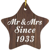 91st Anniversary Mr & Mrs Since 1933 - Star Ornament D