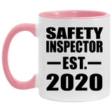 Safety Inspector Established EST. 2020 - 11oz Accent Mug Pink