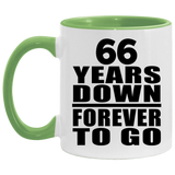 66th Anniversary 66 Years Down Forever to Go - 11oz Accent Mug Green