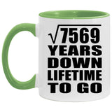87th Anniversary Square Root of 7569 Years Lifetime To Go - 11oz Accent Mug Green