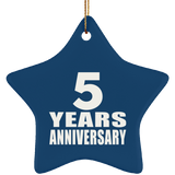 5th Anniversary 5 Years - Star Ornament