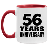 56th Anniversary 56 Years - 11oz Accent Mug Red