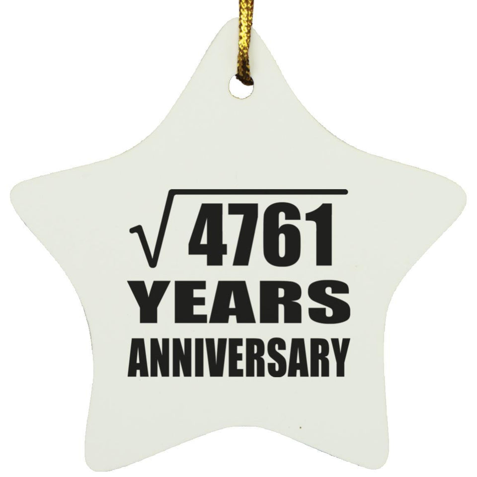 69th Anniversary Square Root of 4761 Years Anniversary - Star Ornament