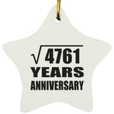 69th Anniversary Square Root of 4761 Years Anniversary - Star Ornament
