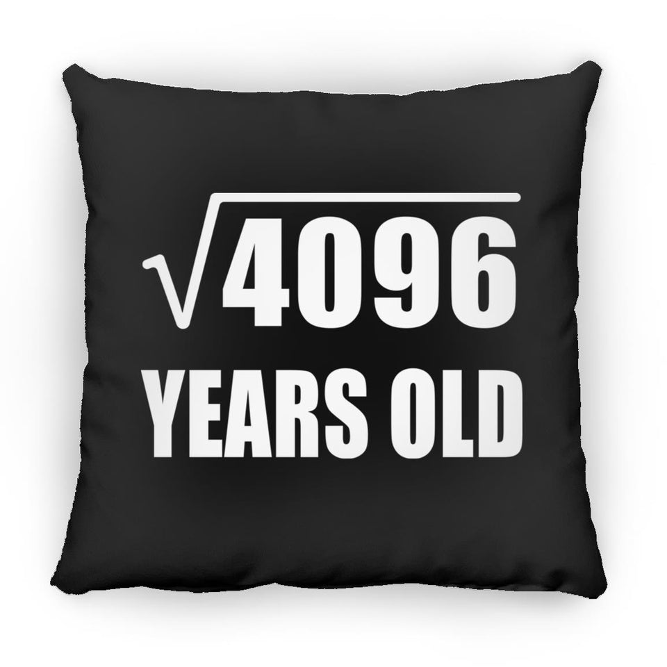 64th Birthday Square Root of 4096 Years Old - Throw Pillow Black