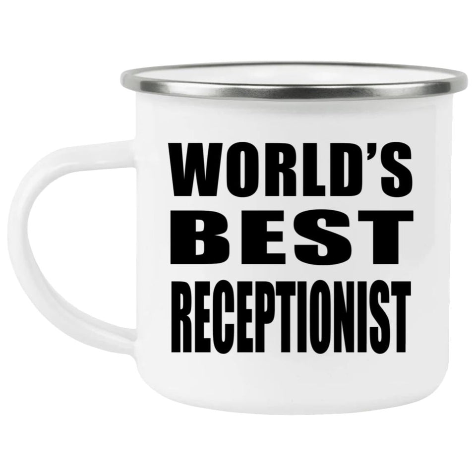 World's Best Receptionist - 12oz Camping Mug