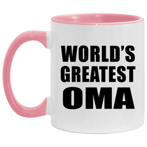 World's Greatest Oma - 11oz Accent Mug Pink