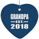 Grandpa Established EST. 2018 - Heart Ornament