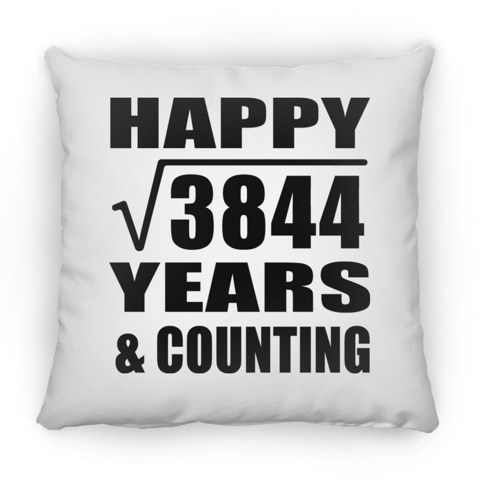 Happy 62nd Anniversary Square Root of 3844 Years & Counting - Throw Pillow
