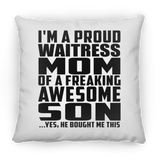 Proud Waitress Mom Of Awesome Son - Throw Pillow