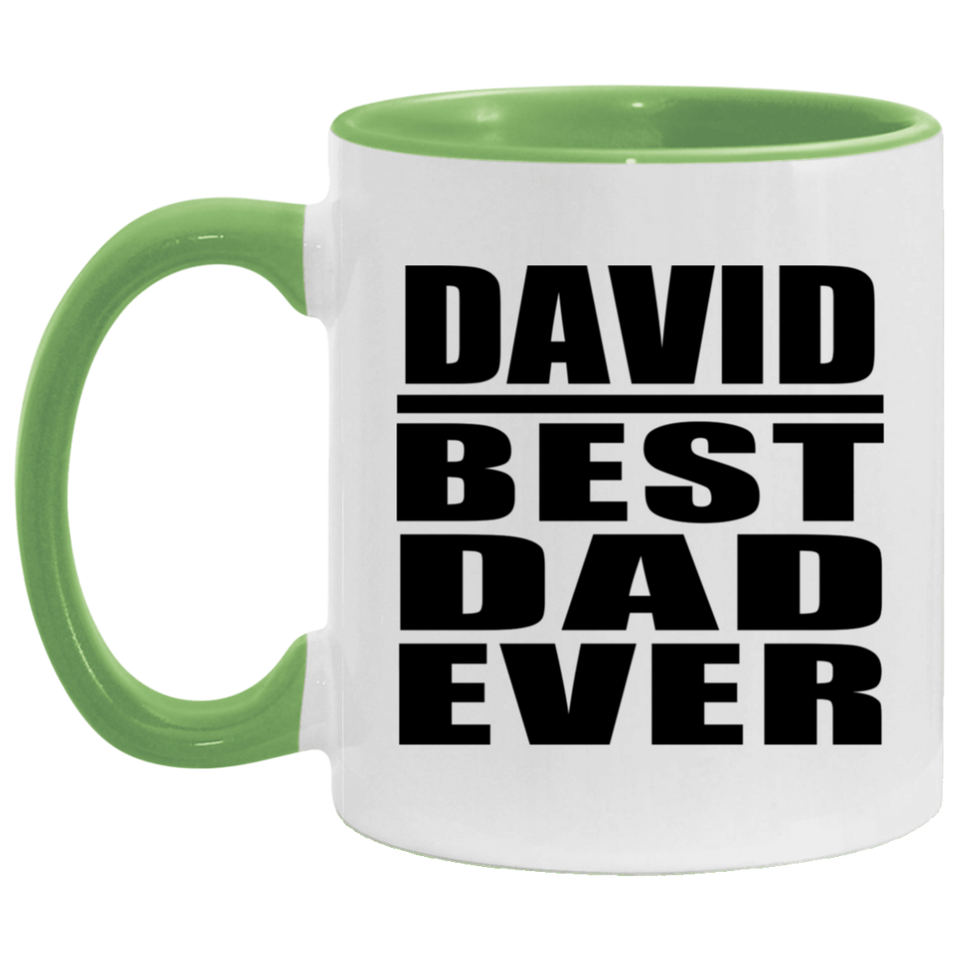 David Best Dad Ever - 11oz Accent Mug Green