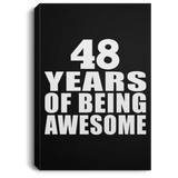 48th Birthday 48 Years Of Being Awesome - Canvas Portrait