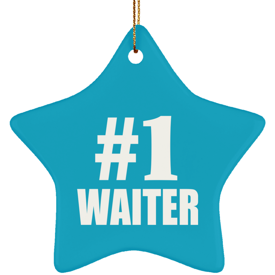 Number One #1 Waiter - Star Ornament