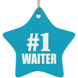 Number One #1 Waiter - Star Ornament