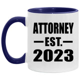 Attorney Established Est. 2023 - 11oz Accent Mug Purple