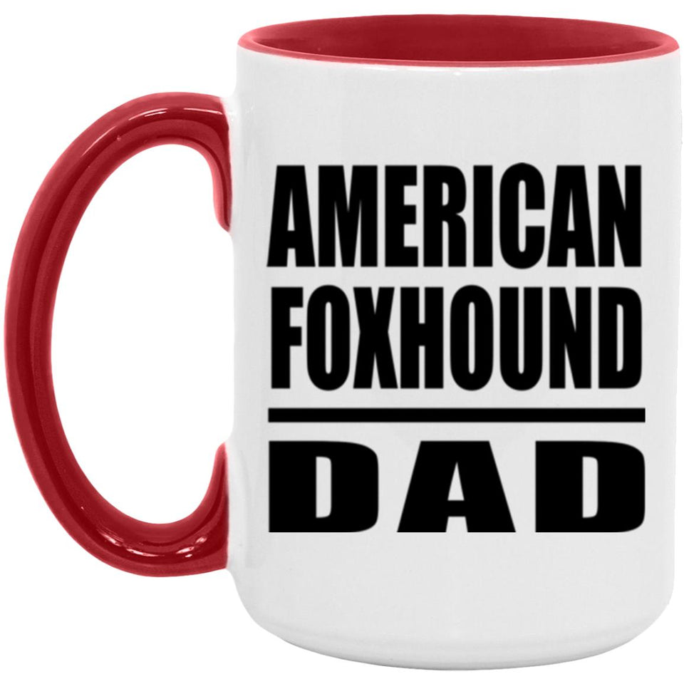 American Foxhound Dad - 15oz Accent Mug Red